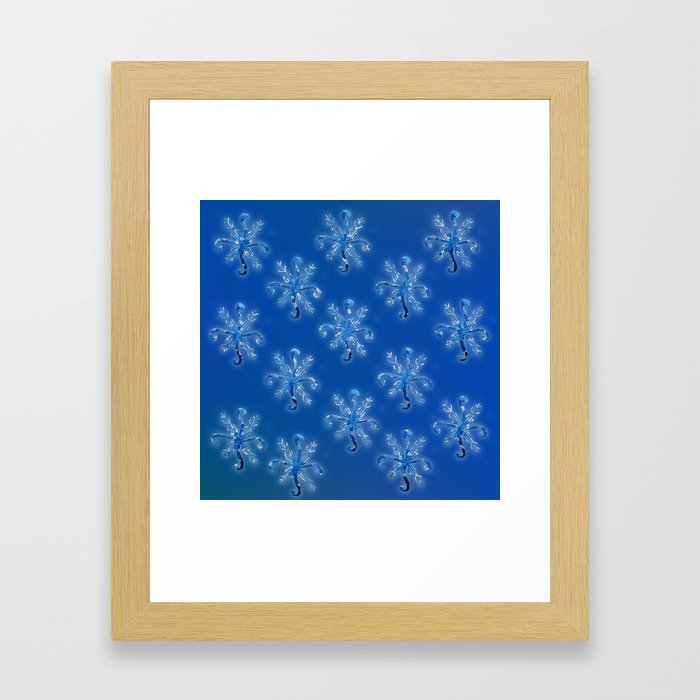 Snowflakes Pattern Framed Art Print