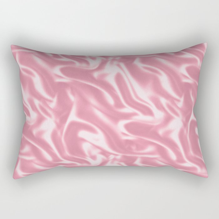 Luxury Pink Satin Silk Texture Rectangular Pillow