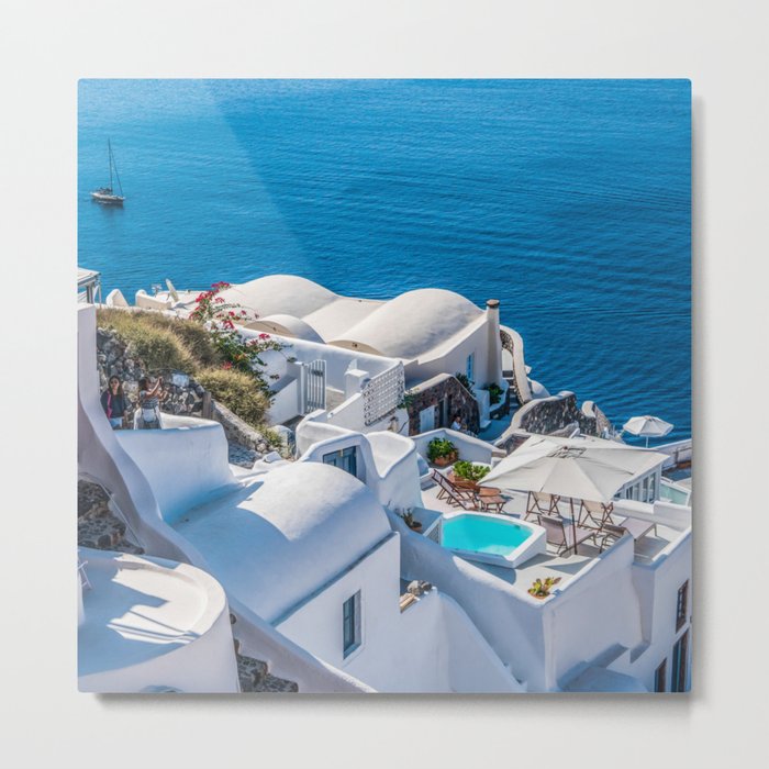 Santorini Island, Greece | Cyclades Islands | Mediterranean Sea | Greek Islands Photography 04 Metal Print
