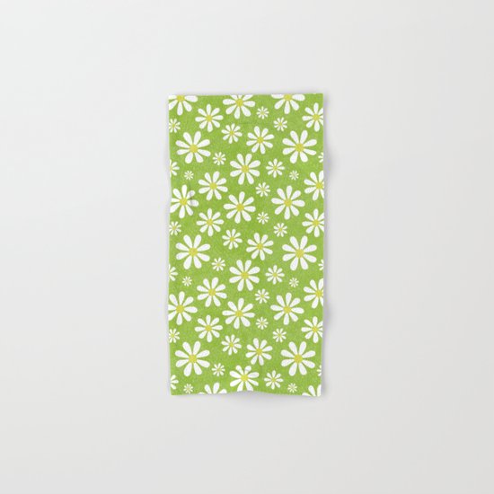 DAISIES ON APPLE GREEN Hand & Bath Towel