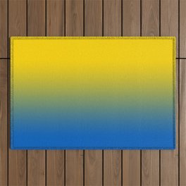 Blue and Yellow Solid Colors Ukraine Flag Colors Gradient 1 100% Commission Donated To IRC Read Bio Outdoor Rug