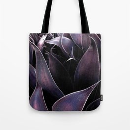 Eggplant Mauve Abstract Leaves Tote Bag