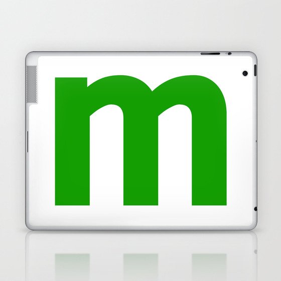 letter M (Green & White) Laptop & iPad Skin