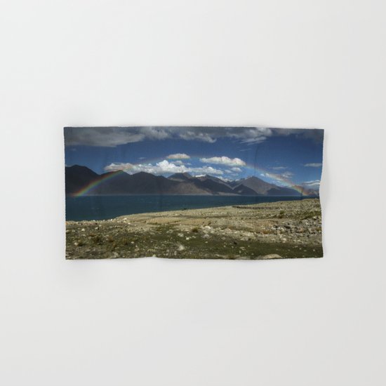 The Rainbow at Pangong! Hand & Bath Towel