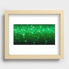 Gradient green overlapping triangles Recessed Framed Print