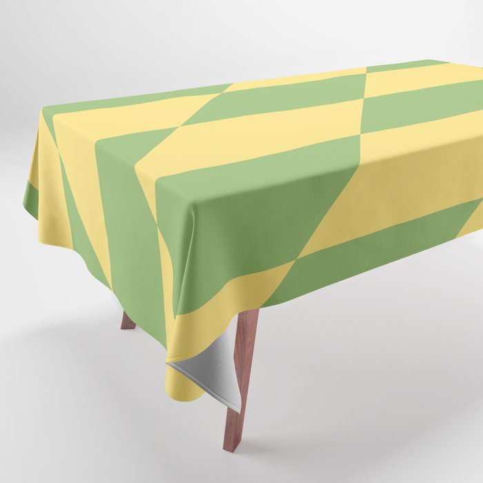 diagonal check_green and yellow Tablecloth
