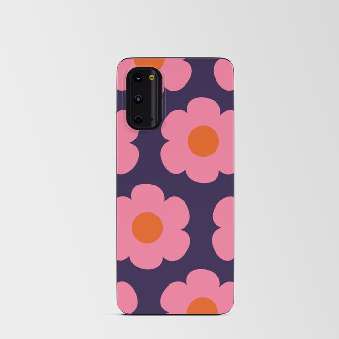 Such Cute Flowers Retro Floral Pattern Pink Orange Blue Android Card Case