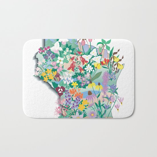 Wisconsin Wildflowers Bath Mat
