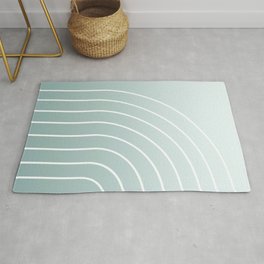 Ombre Arch XVII Natural Teal Gradient Modern Geometric Lines Area & Throw Rug