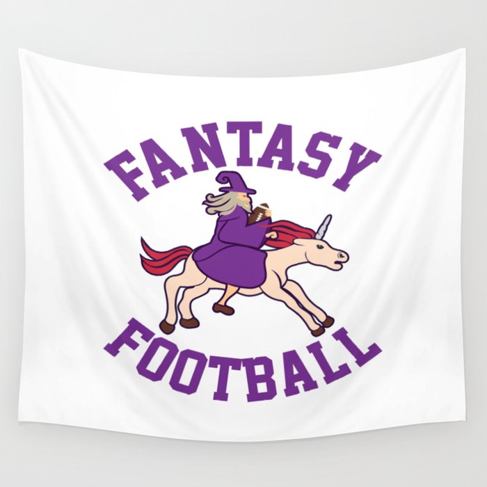 Fantasy Football Magician Wizard Mage Unicorn Gift Wall Tapestry