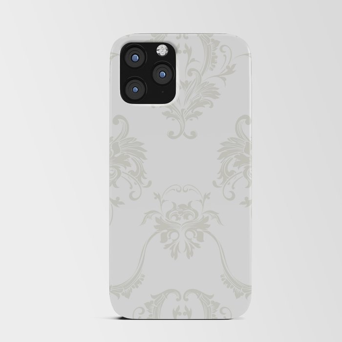 Chiffon and White Damask Scroll Baroque Pattern Pairs DE 2022 Trending Color Almond Milk DEHW01 iPhone Card Case