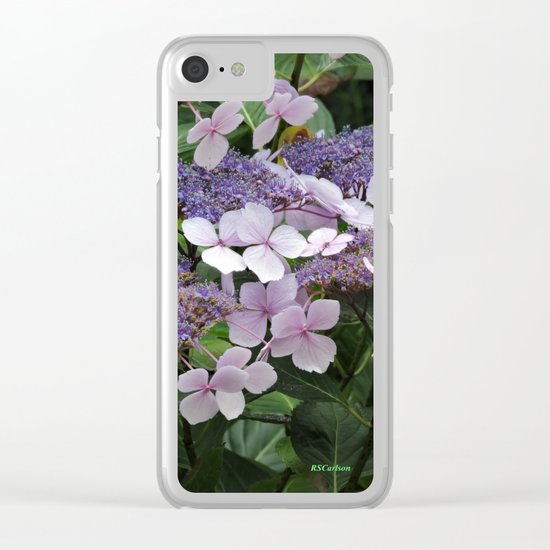 Hydrangea Violet Hues Clear iPhone Case