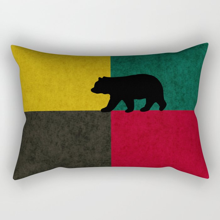 Bear On Colorblock Rectangular Pillow
