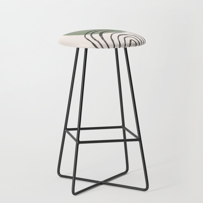 Midcentury Modern Composition of Arches + Sage Sun Bar Stool