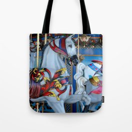 Carousel Ponies, Ol Blue, Color Tote Bag