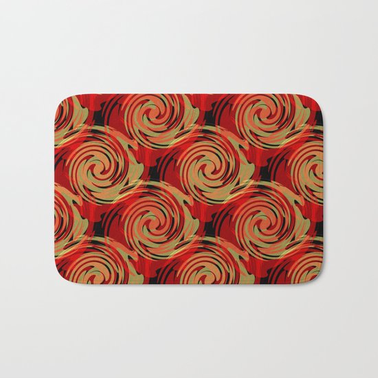 Abstracty pattern in red and brown tones. Bath Mat