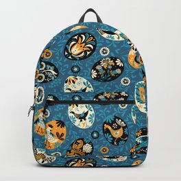 Pysanky decorated eggs | blue Backpack