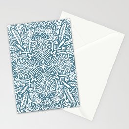 Midnight Luau Retro Floral Pattern Stationery Card