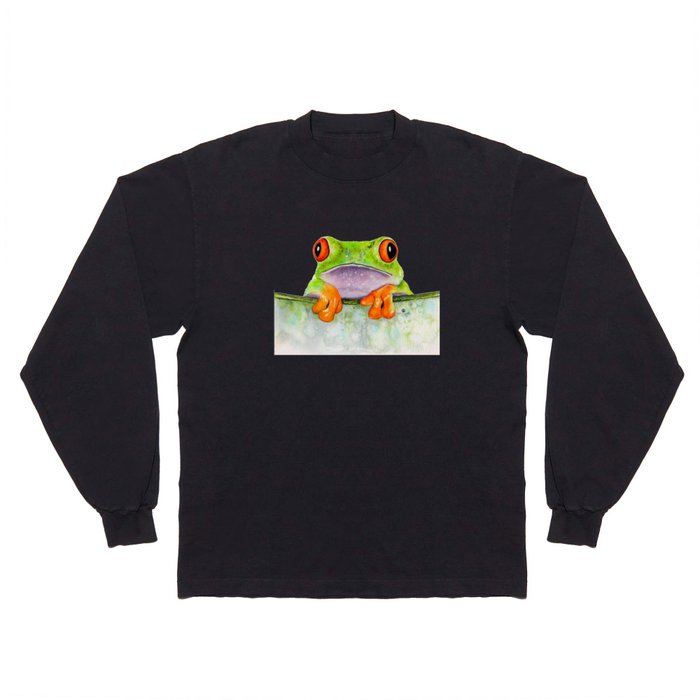 frog behind leaf  Long Sleeve T Shirt