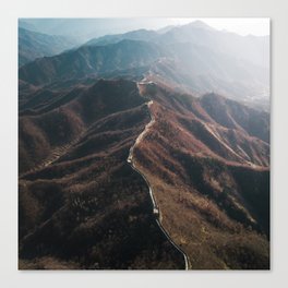 China Photography - Great Wall Of China Seen From Above Canvas Print