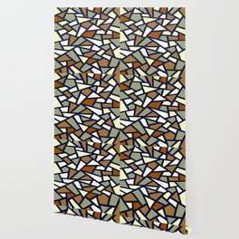 Black Geometric Abstract Pattern Coffee Tan Grey White Wallpaper