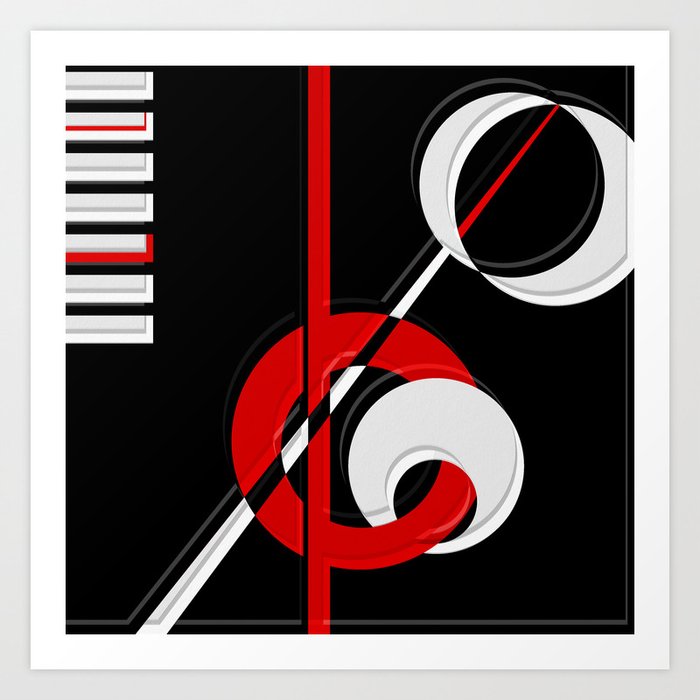 Black and white meets red version 28 Art Print