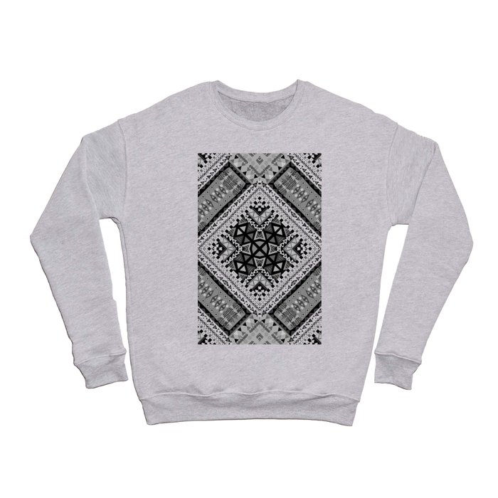Black and white ethnic patchwork design Crewneck Sweatshirt