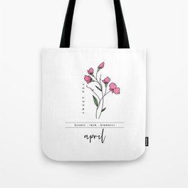 April Birth Flower | Sweet Pea Tote Bag