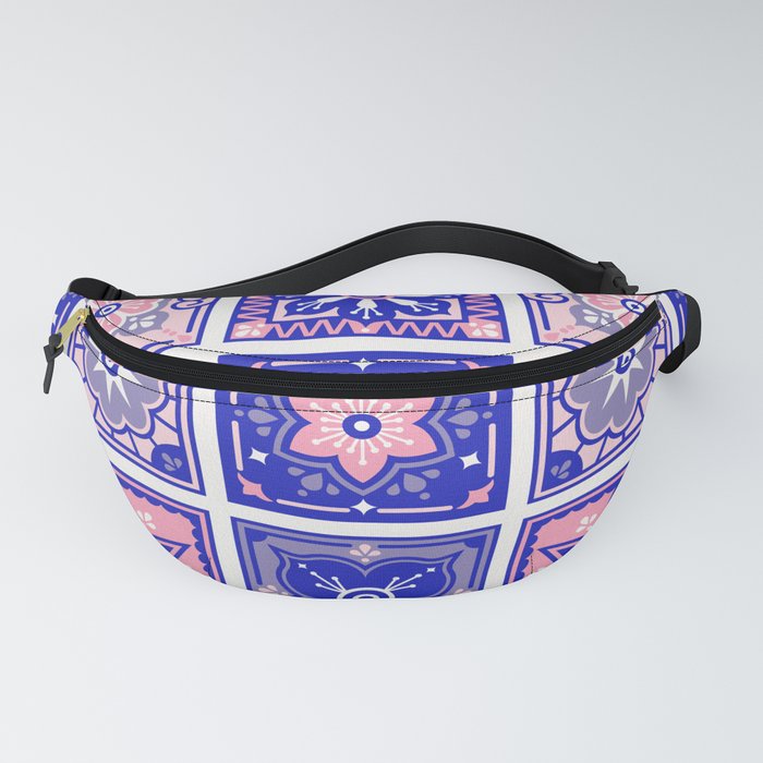 Talavera Mexican Tile – Pink & Periwinkle Palette Fanny Pack