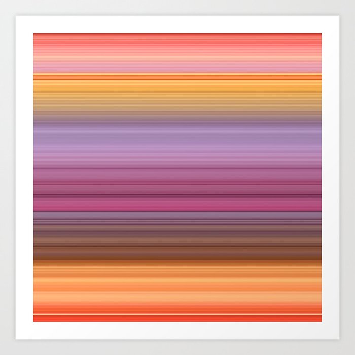 Hibiscus stripes Art Print