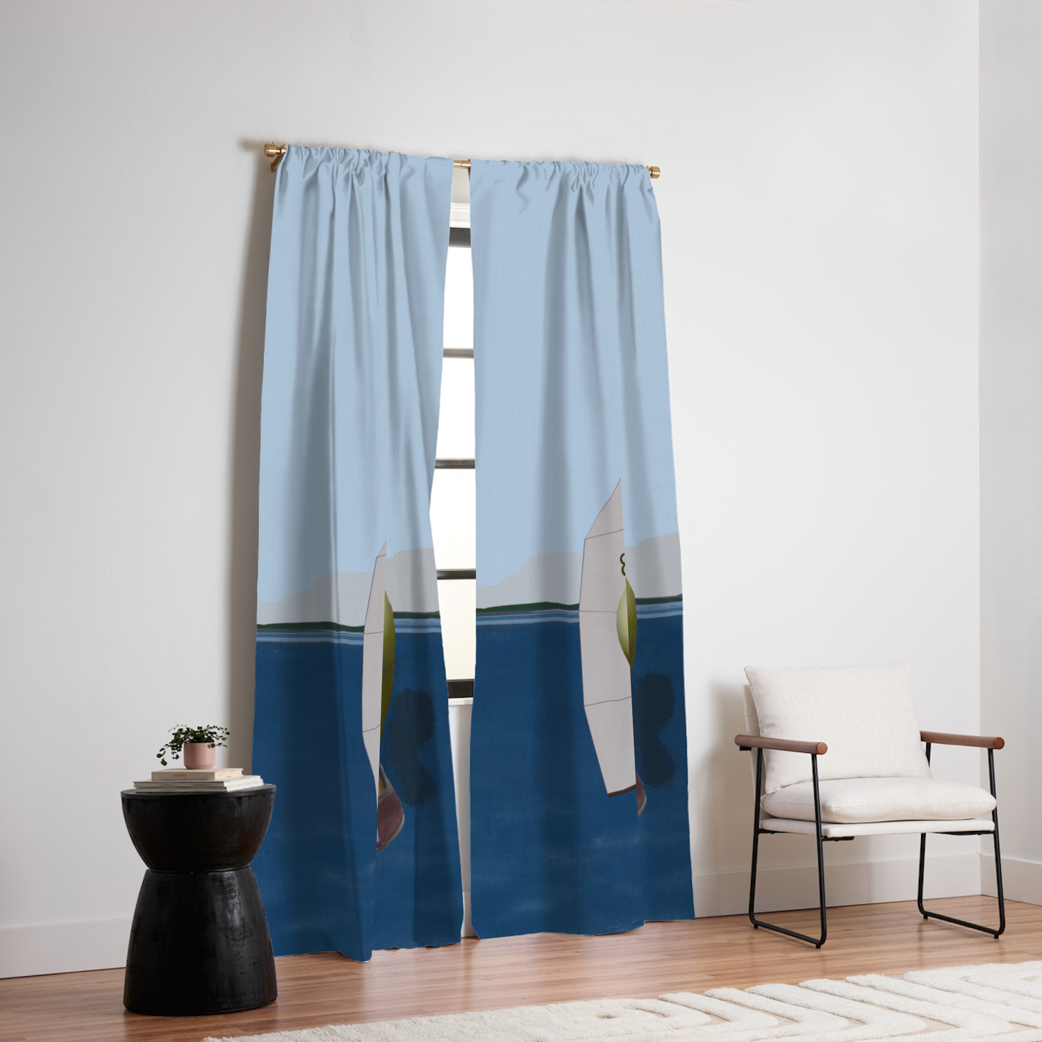 May A Heart Soaring In The Bay Shoes Story Blackout Curtain By