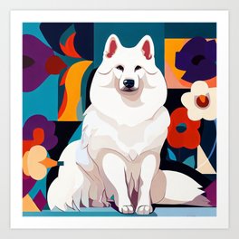 Samoyed Dog Art Print