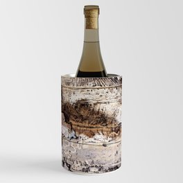 Distressed Wyoming Log Close Up Photo Wine Chiller