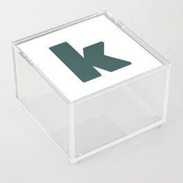 k (Dark Green & White Letter) Acrylic Box