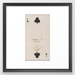 Two of Clubs (black), from the Playing Cards series (N84) for Duke brand cigarettes Framed Art Print