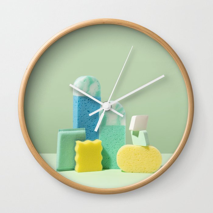Green sponges nº 2 Wall Clock
