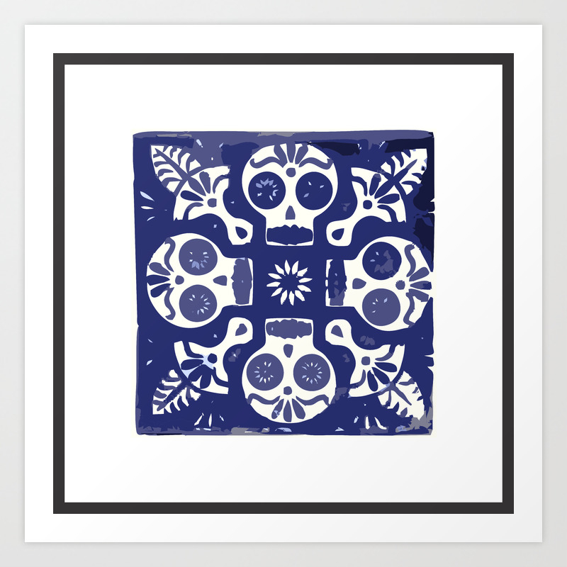 Talavera Mexican Tile Inspired Bold Day, Day Of The Dead Tiles
