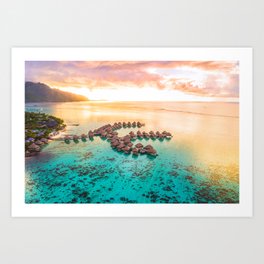 Bora bora Tahiti honeymoon beach resort vacation Art Print