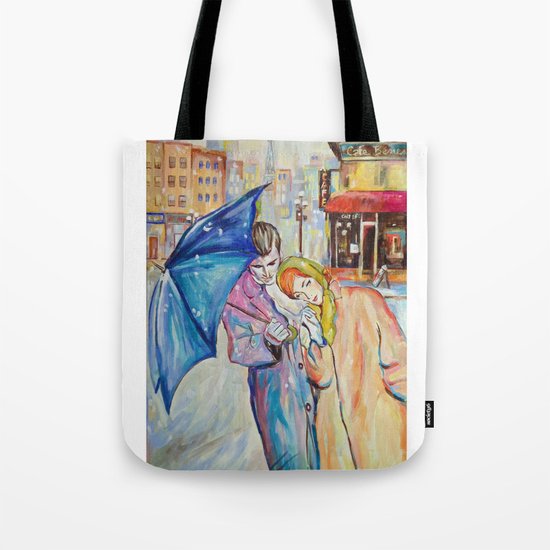 Paris, vintage, retro, love, painting. Tote Bag