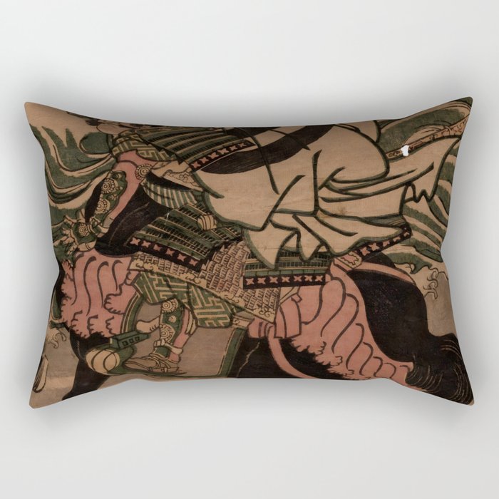 Kumagai Jiro Naozane (Utagawa Yoshikazu) Rectangular Pillow