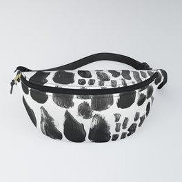 Hand Painted Black & White Dots Fanny Pack