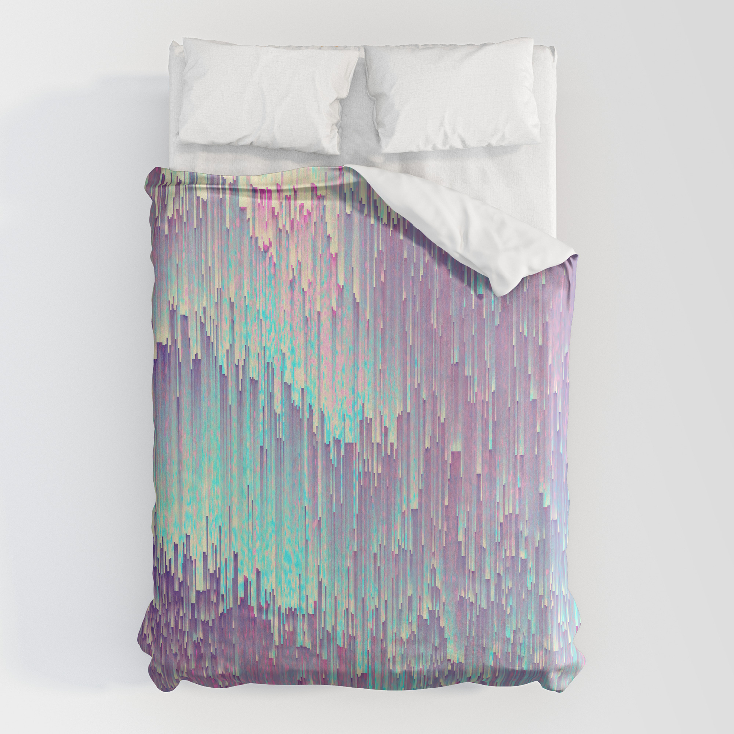 Iridescent Glitches Duvet Cover By, Iridescent Duvet Cover