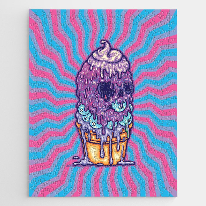 Psychedelic trippy  ice cream Jigsaw Puzzle
