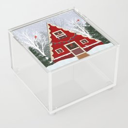 Cozy Christmas Cabin  Acrylic Box