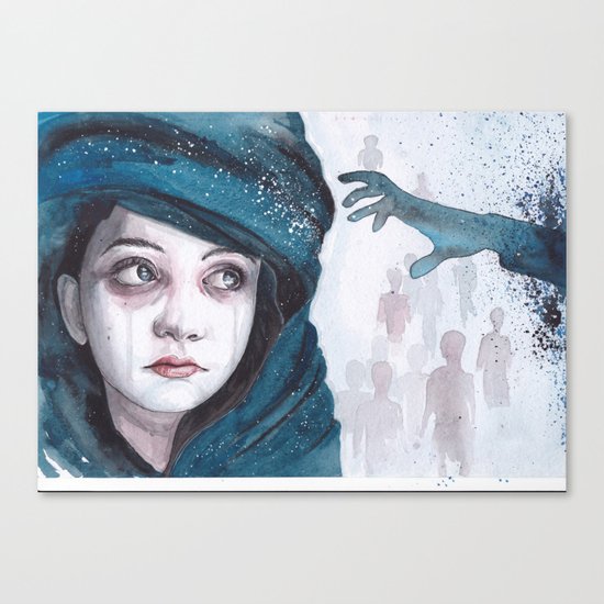 Screams of tiny hearts Canvas Print