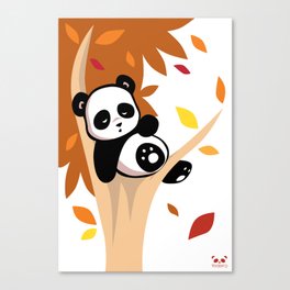 Sleepy Panda in a Tree Canvas Print