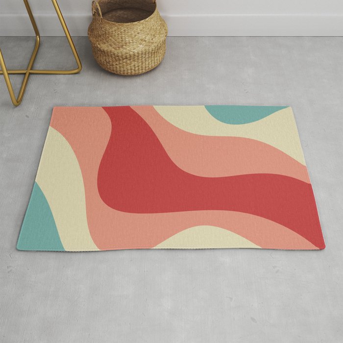 Colorful abstract waves design 2 Rug