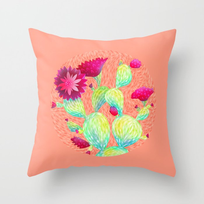 Cactus Garden Throw Pillow