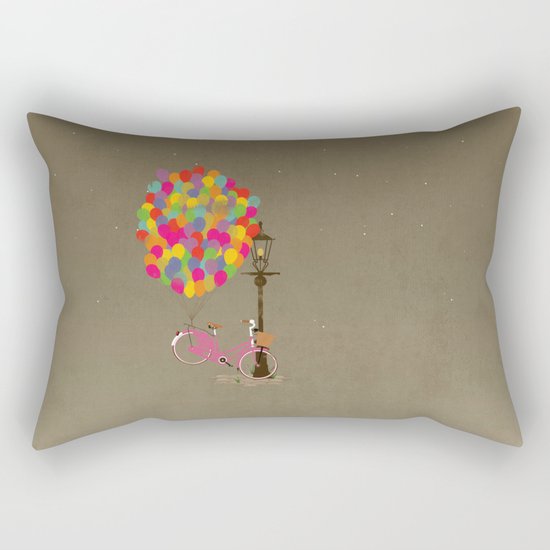Love to Ride my Bike with Balloons even if it's not practical. Rectangular Pillow