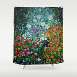 Flower Garden Riot of Colors by Gustav Klimt Shower Curtain